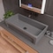 Alfi Brand 36 inch Grey Matte Above Mount Fireclay Bathroom Trough Sink AB36TRGM - alternate 5